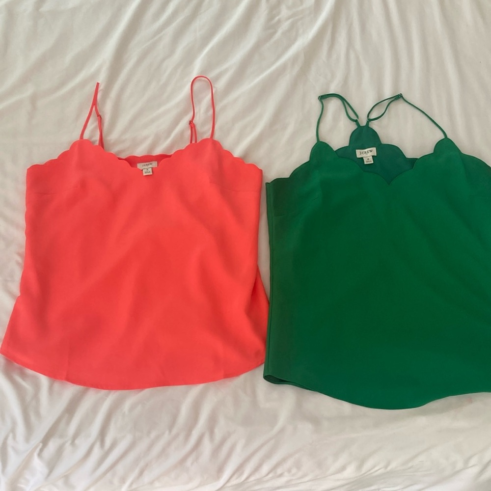 Pair of j crew scallop tops - size 4